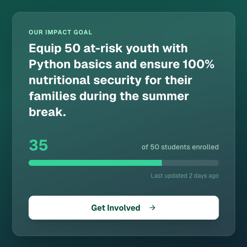 A project’s impact goal on Atrium, with a progress bar.