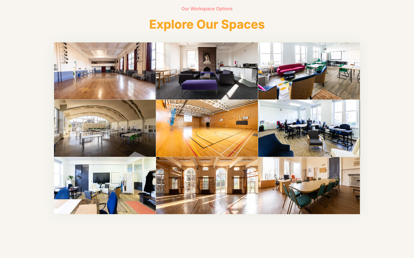 The spaces page of the Oasis St Martin’s Village public site.